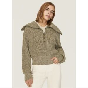 Varley Khaki Cowl Neck Sweater